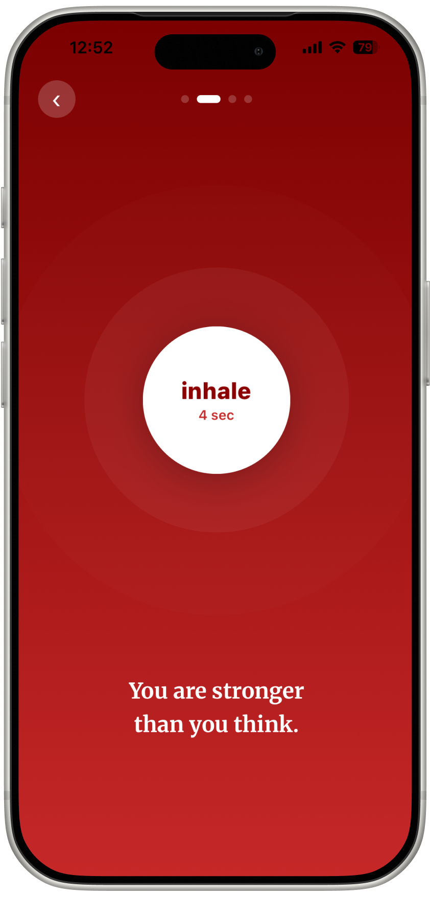Panic button — guided breathing